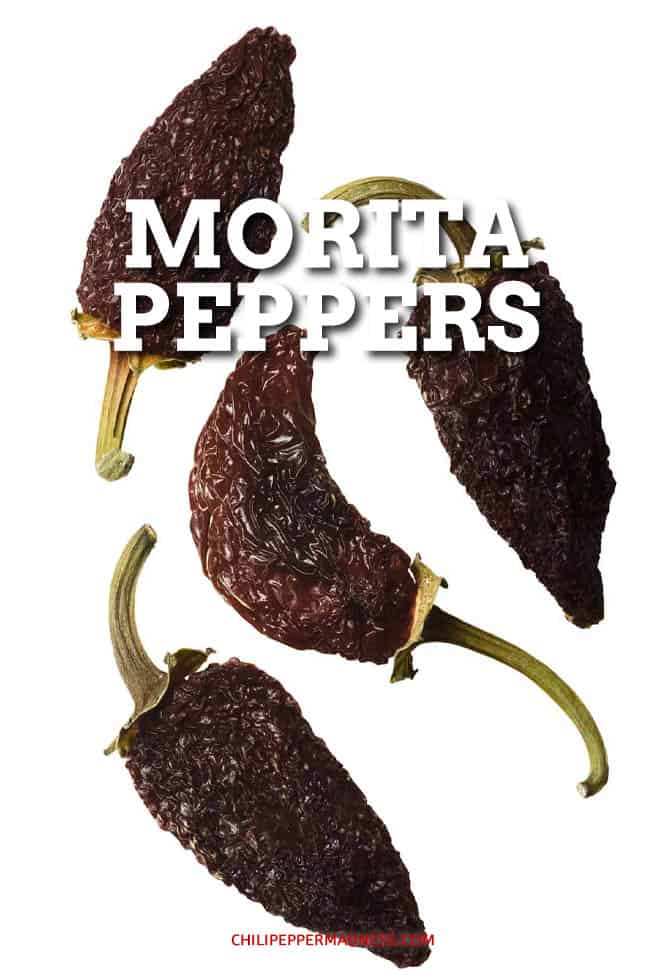 Morita Peppers - Morita peppers are a type of chipotle pepper made from smoked, red-ripe jalapeno peppers. Moritas are smoked for less time, leaving them softer and fruitier. #morita #chipotle #mexicanpeppers #smokedpeppers #mexicancuisine