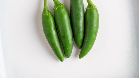 Serrano Peppers on a plate.