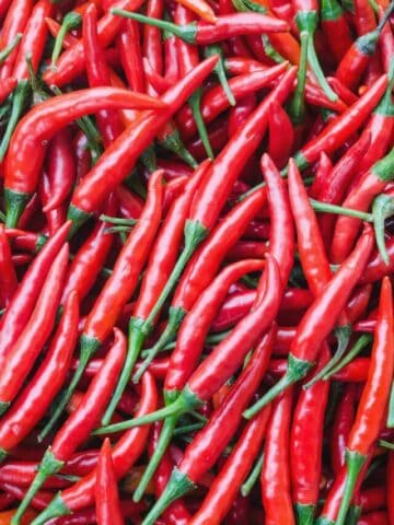 A bunch of Cayenne Peppers