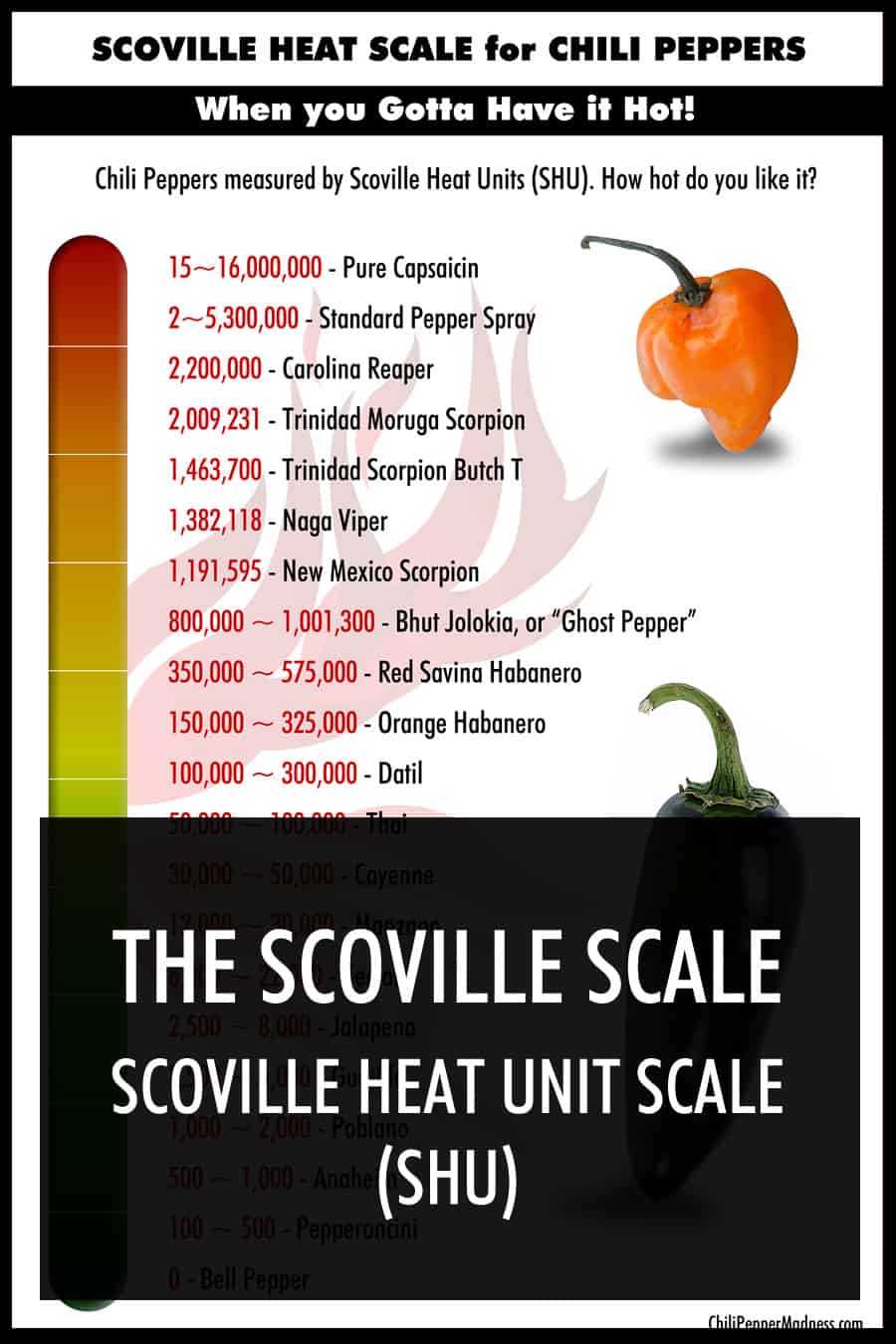 The Scoville Scale (aka Scoville Heat Unit Scale)