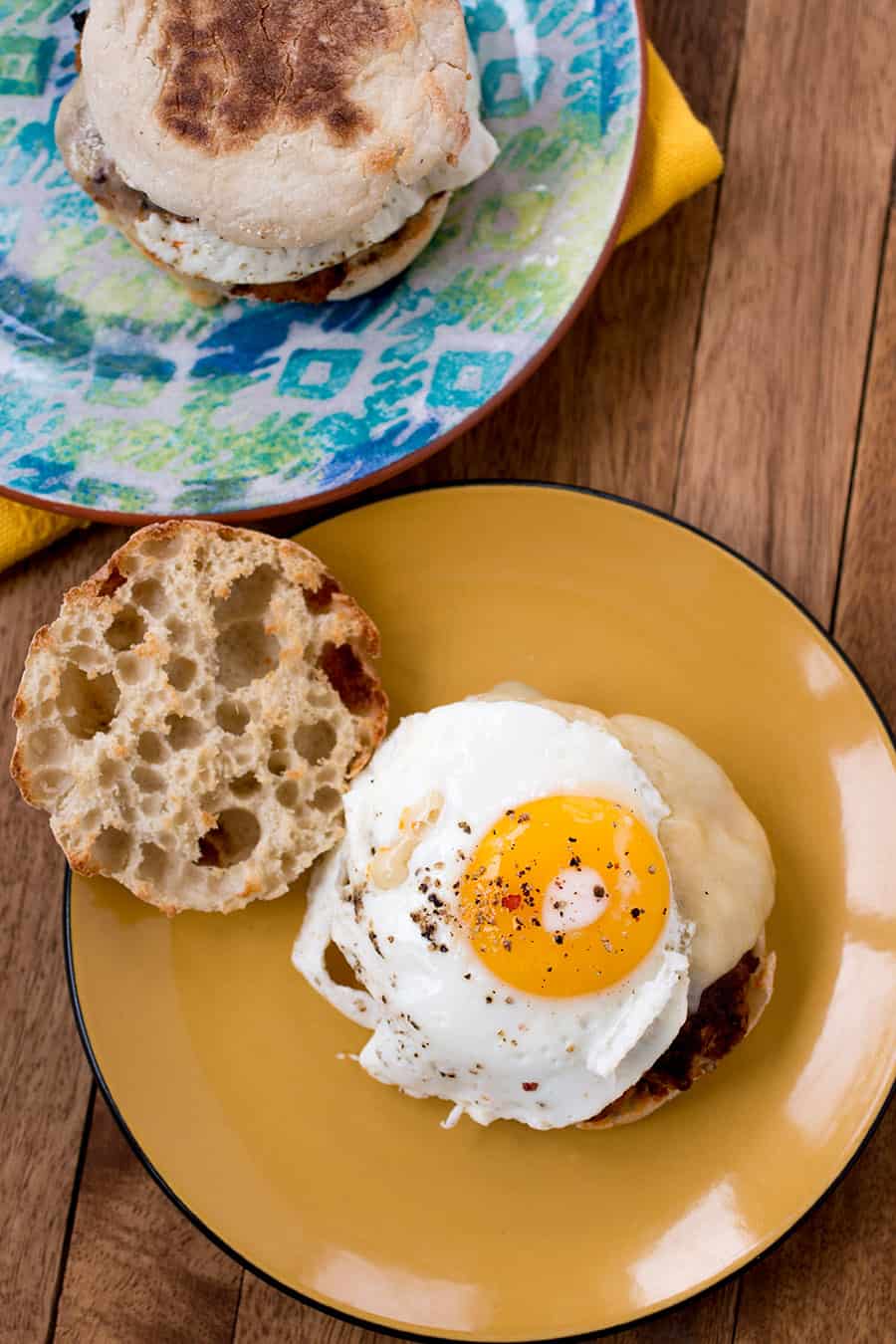 spicy breakfast sandwiches with chorizo and egg