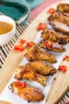 Crispy Baked Ghost Pepper Wings with Buffalo-Blue Cheese Sauce