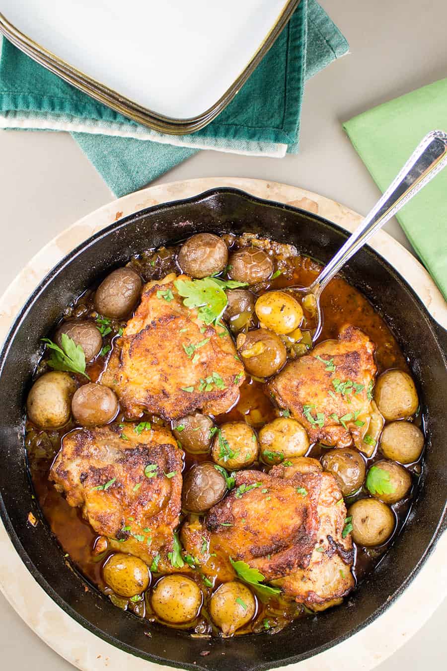 Cajun Baked Chicken Thighs.