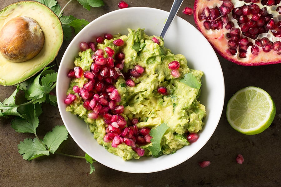 Guacamole with Pomegranate Seeds - Recipe - Serve with Tortilla Chips