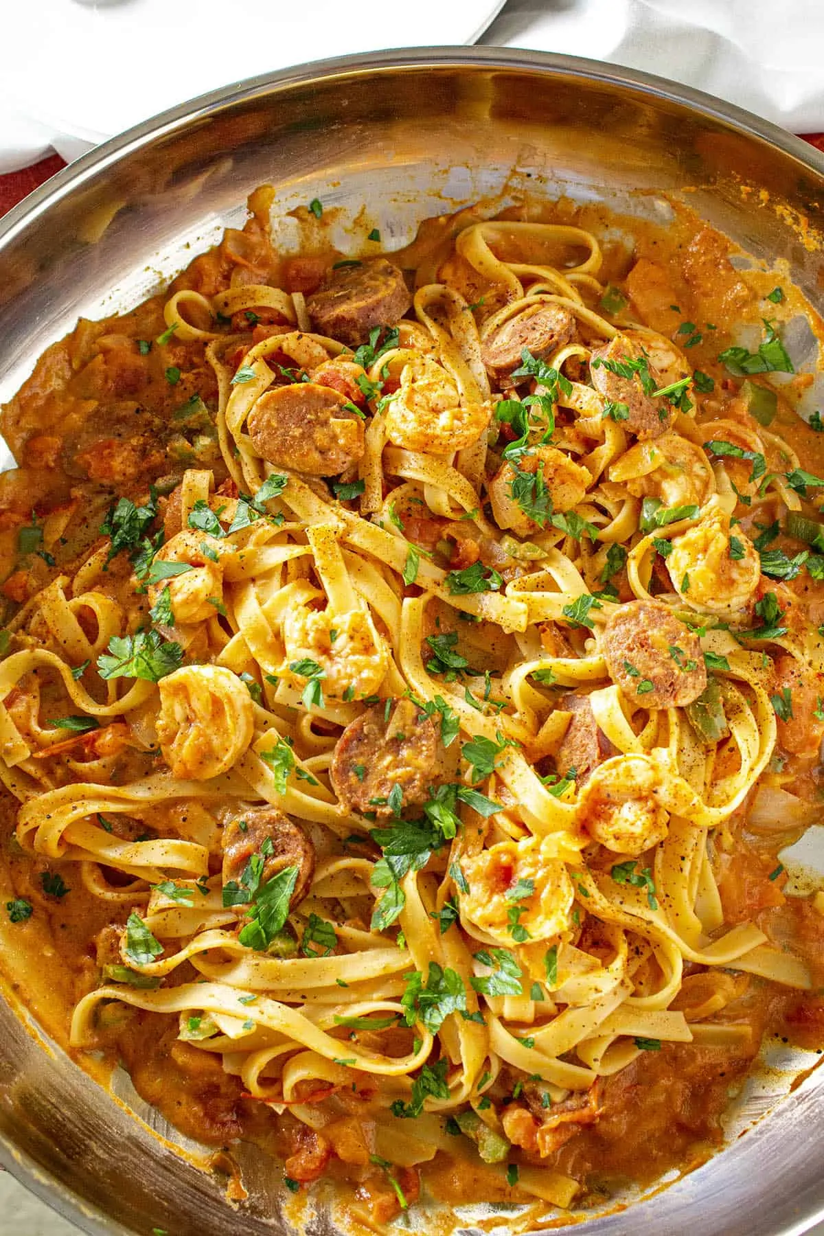 Creamy Cajun Pasta looking absolutely delicious.