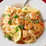 Shrimp Pasta with Creamy Roasted Red Pepper Sauce Shrimp Recipe