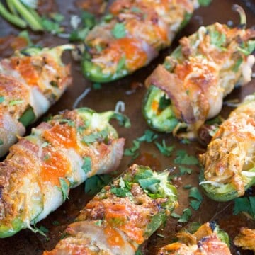 Bacon Wrapped Jalapeno Poppers with Shredded Chicken and Cheese - Recipe