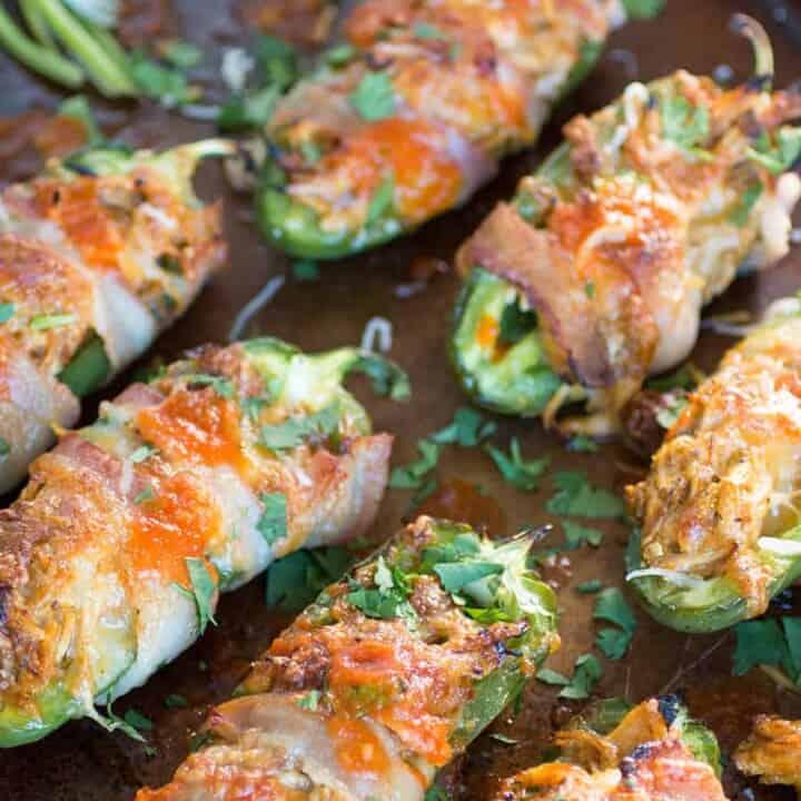 Bacon Wrapped Jalapeno Poppers with Shredded Chicken and Cheese - Recipe