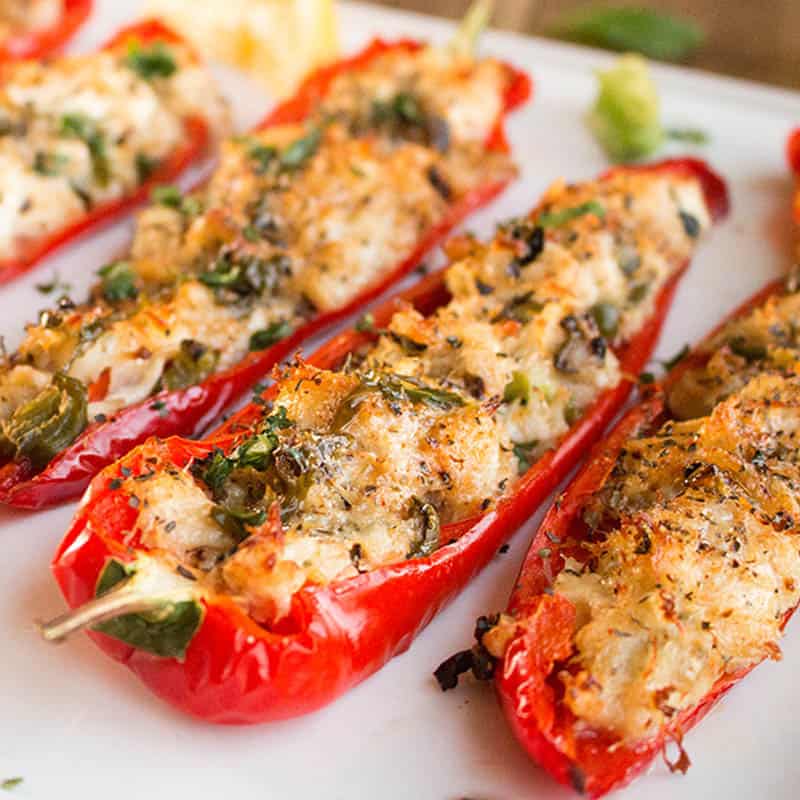 Crab Stuffed Peppers Recipe with Lemon-Basil Butter-image