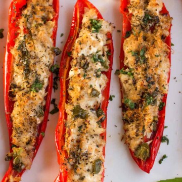 Crab Stuffed Peppers with Lemon-Basil Butter - Recipe