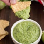 Avocado-Tomatillo Salsa Verde - Mexican Green Table Sauce Recipe