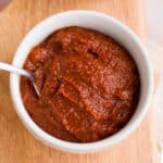 Chipotle-Bacon-Bourbon Barbecue Sauce in a white bowl