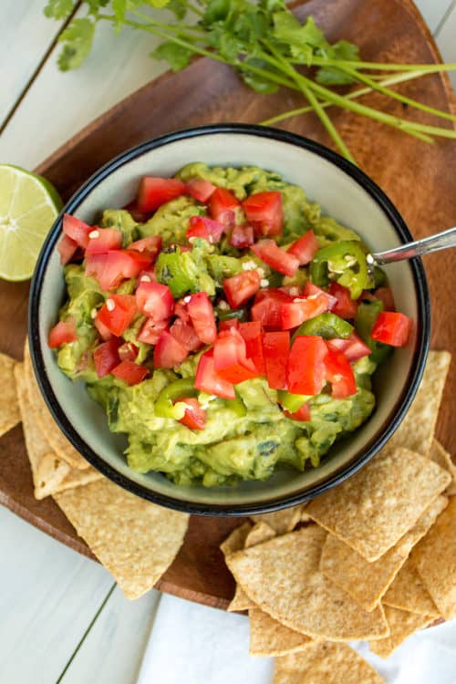 Guacamole Recipe with Roasted Jalapenos and Tomato
