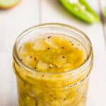 Kiwi-Jalapeno Jam served in a big jar