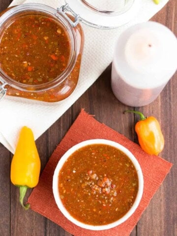 Homemade Picante Sauce looking extremely inviting.