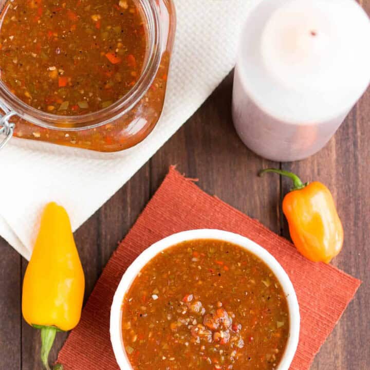 Homemade Picante Sauce looking extremely inviting.
