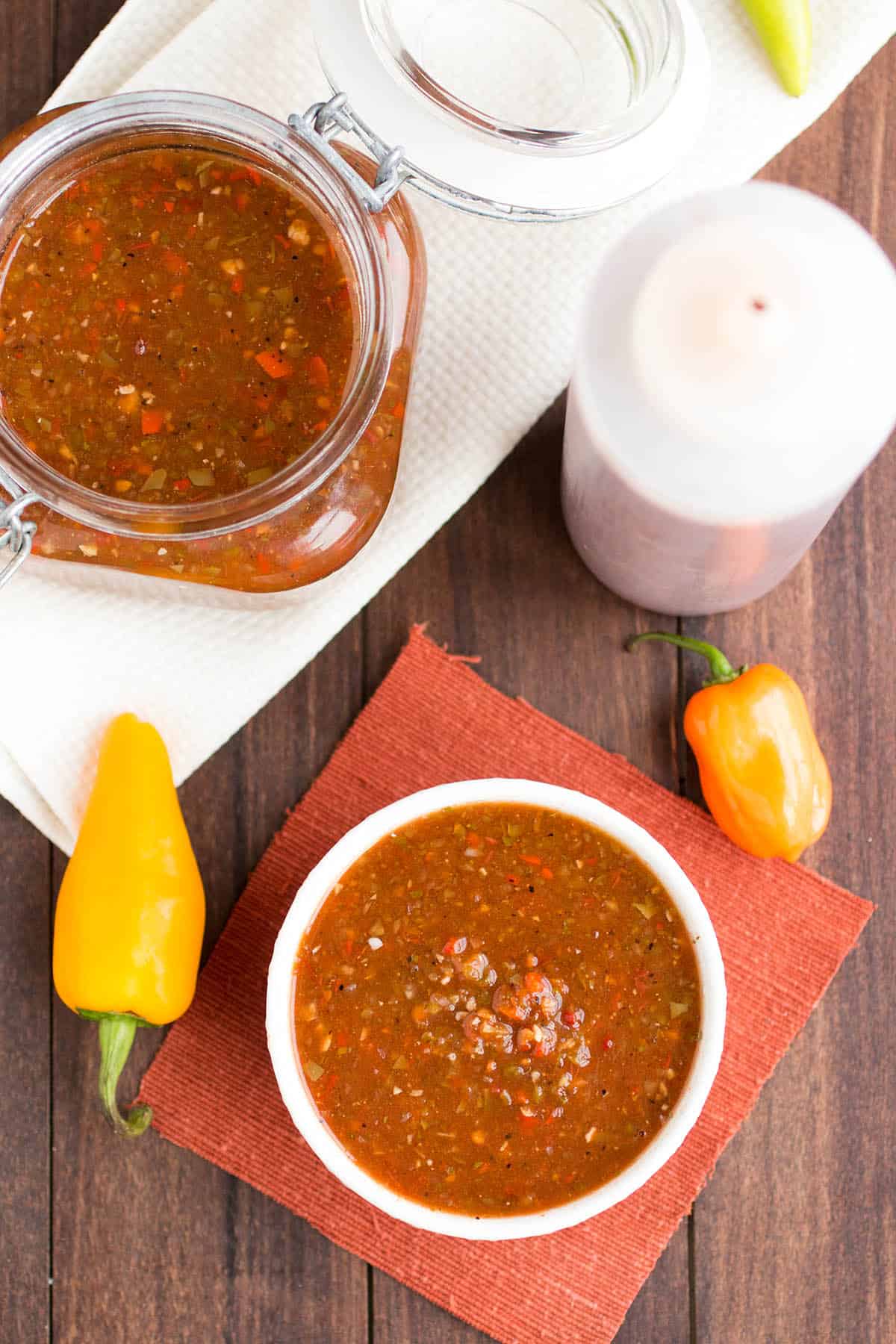 Homemade Picante Sauce looking extremely inviting.