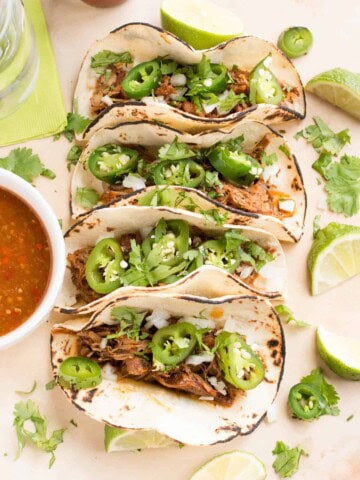 Slow Cooker Pork Carnitas (Crispy Mexican Pulled Pork Tacos).