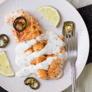 Blackened Sheepshead with Basil-Lime Cream Sauce Recipe