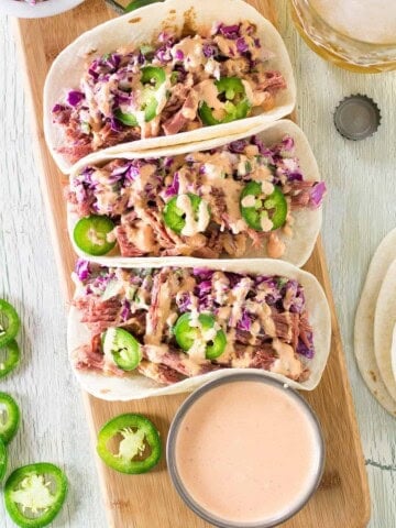 Corned Beef Tacos with Creamy Cabbage Slaw - Recipe