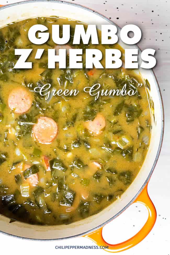 Gumbo Z'Herbes - Green Gumbo - classic Cajun recipe for green gumbo, aka