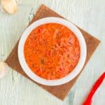Roasted Red Pepper Remoulade served in a bowl