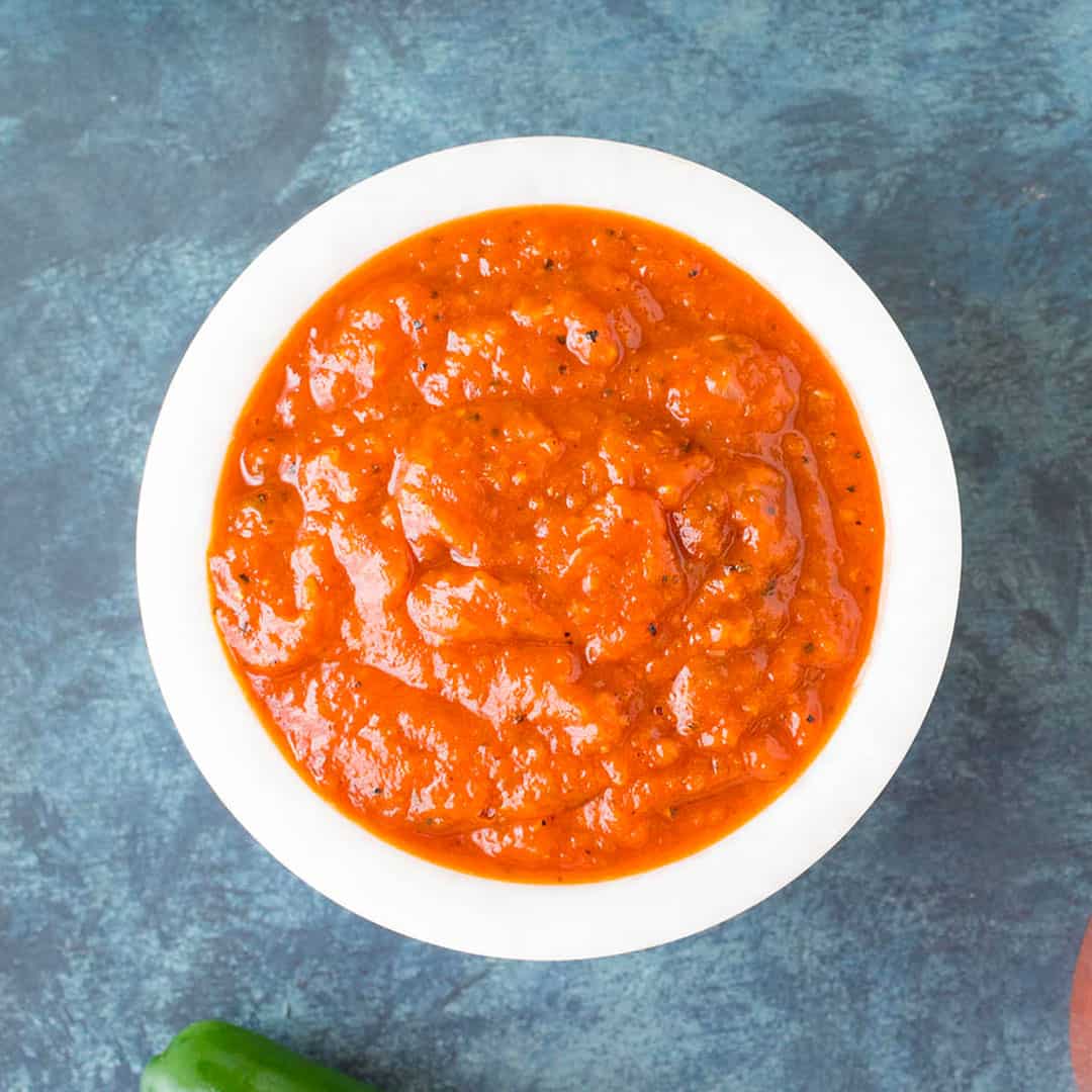 Pineapple-Mango Ketchup served in a white bowl