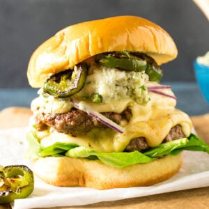 Smashburgers With Charred Serrano-Blue Cheese Butter Recipe