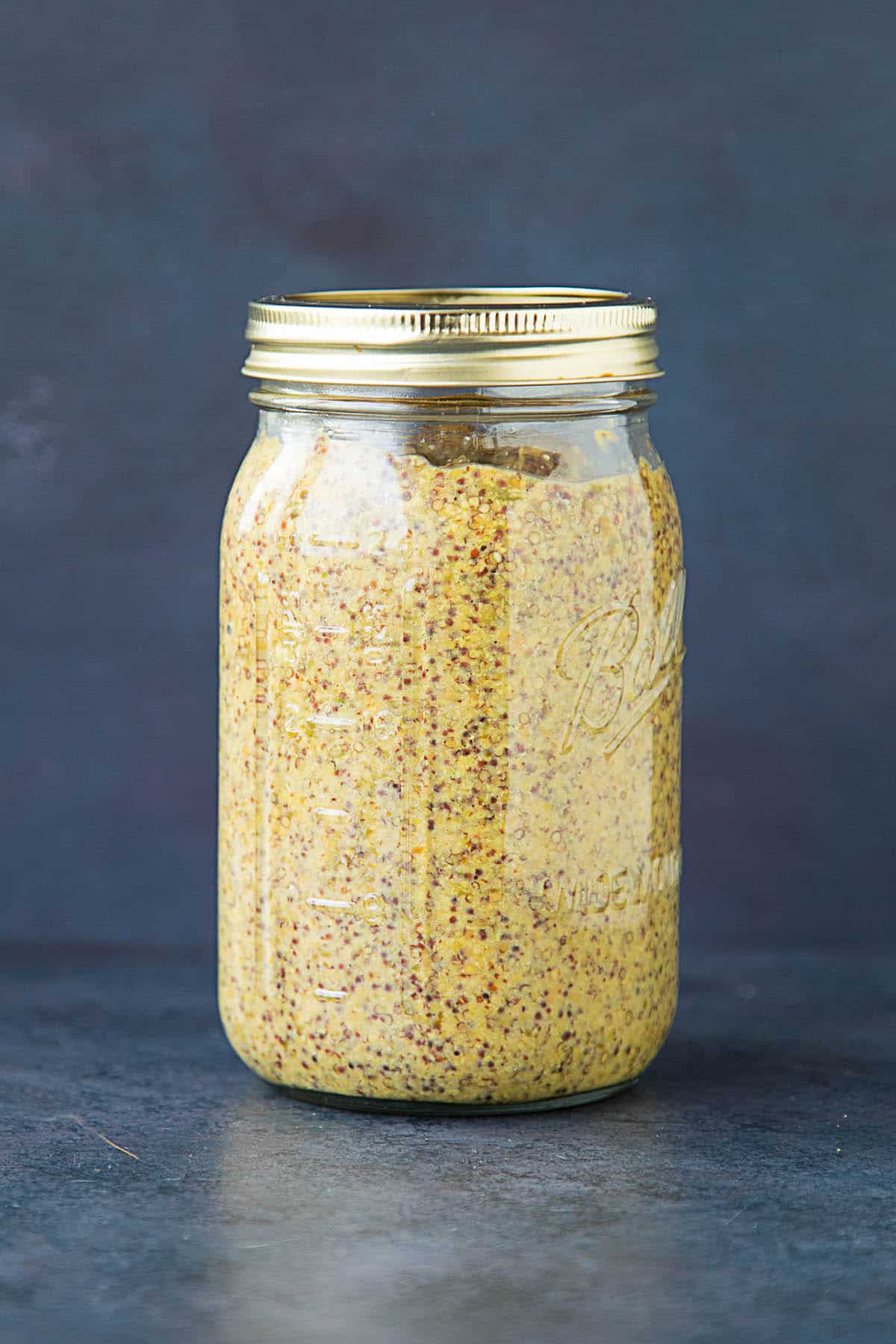 Roasted Hatch Chile-Beer Mustard in a jar