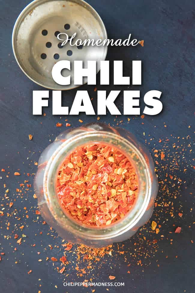 How to Make Homemade Chili Flakes - Use your dehydrator (or oven) to make your own chili flakes at home. They’re perfect for dashing over pizza or any other food for a bit of zing and flavor. A great way to preserve your pepper harvest. | ChiliPepperMadness.com #Dehydrator #Seasonings #ChiliFlakes #Spicy