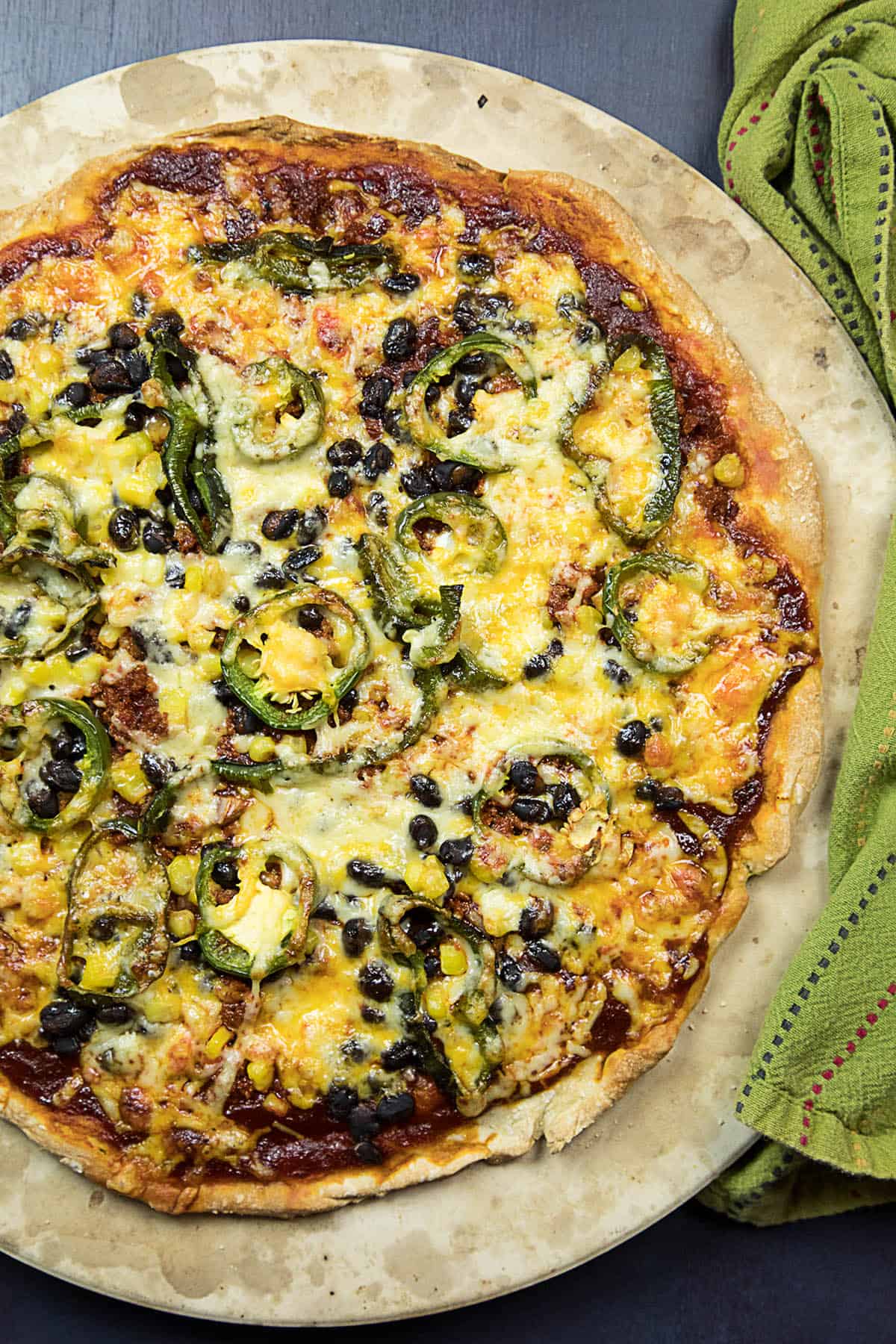 Homemade Southwest-Style Pizza served hot and ready