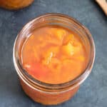 Scotch Bonnet-Peach Pepper Jam served in a jar