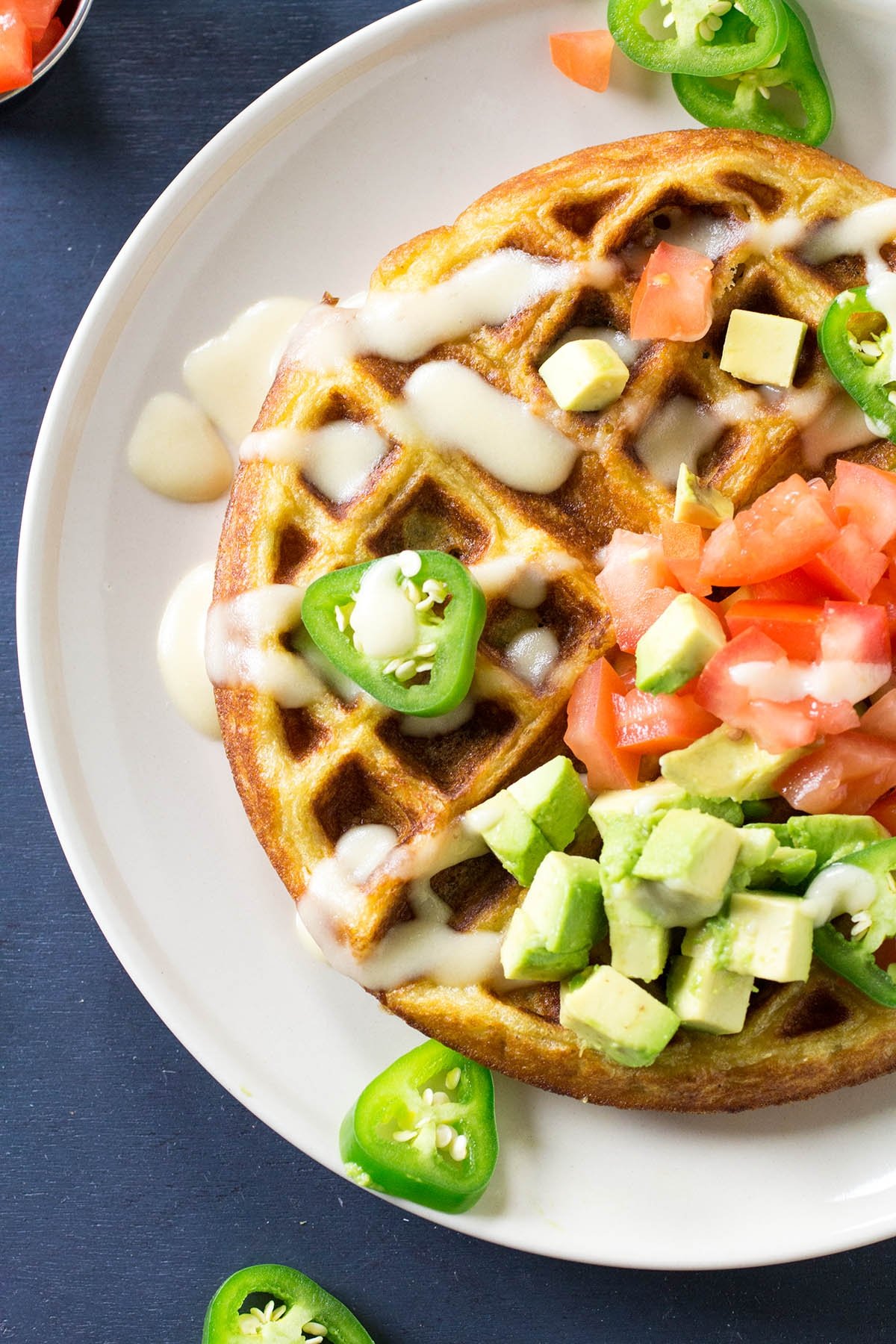 savory jalapeno-beer cheese waffles