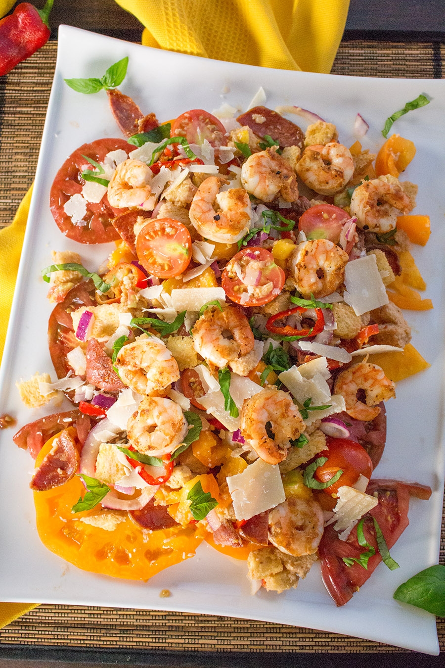 panzanella salad with shrimp