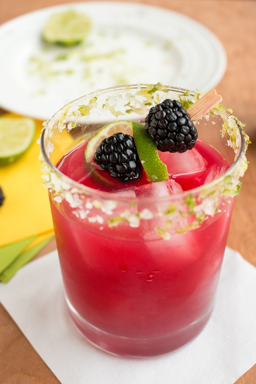 Spicy Blackberry Habanero Margarita made at home and served