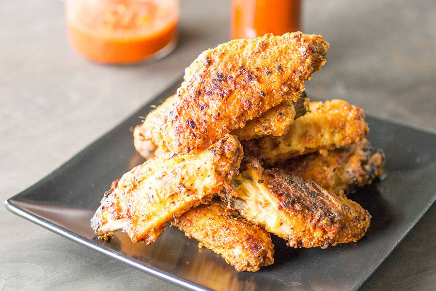 5-Alarm Superhot Chicken Wings stacked.