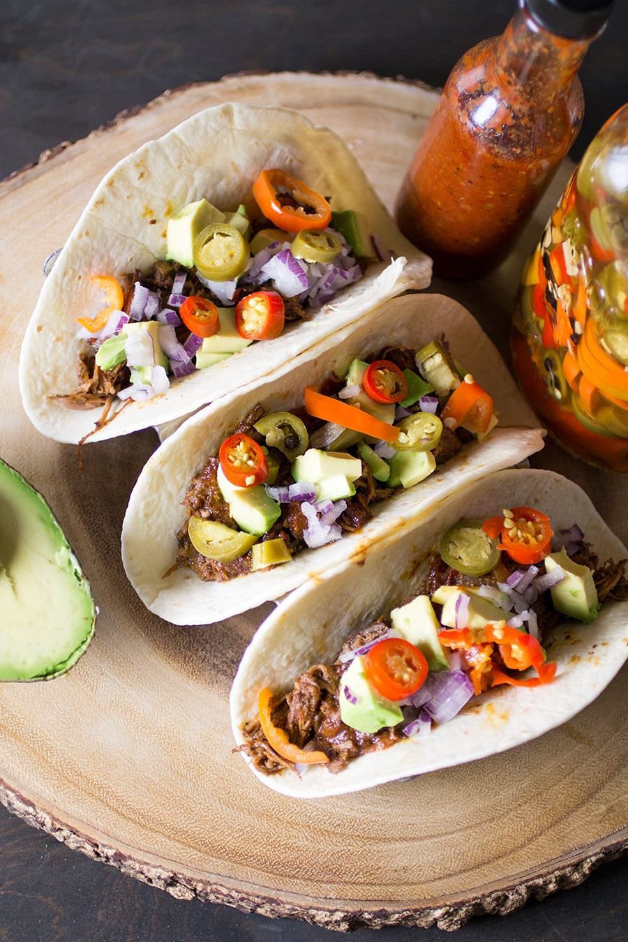 slow cooker chipotle shredded beef tacos