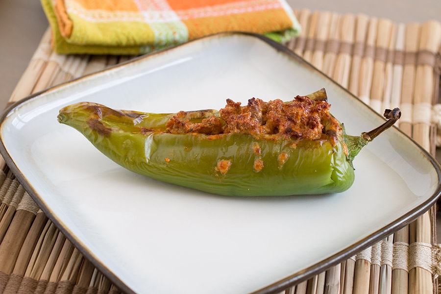 italian sausage and cheese stuffed anaheim peppers