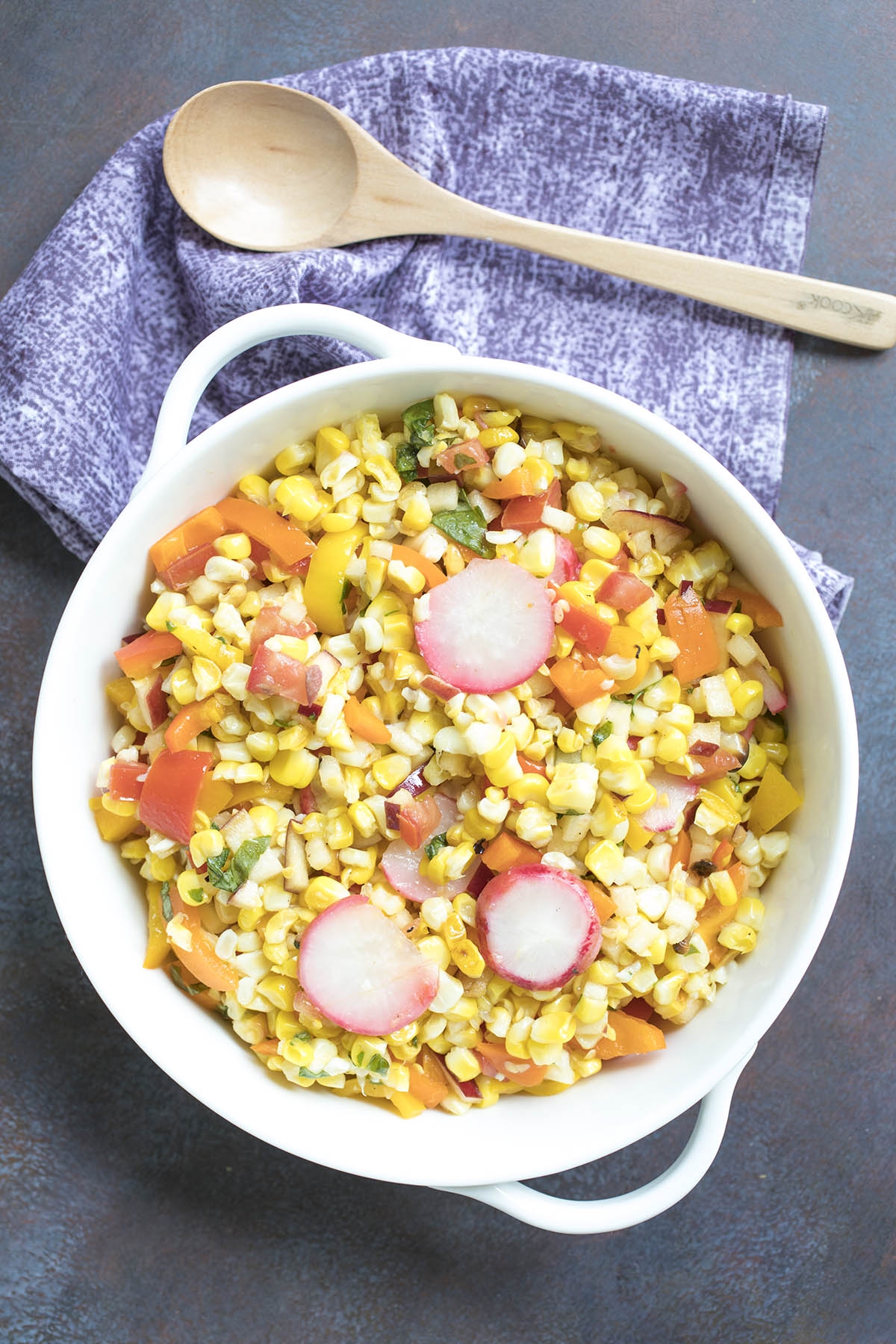 grilled corn and sweet pepper salad