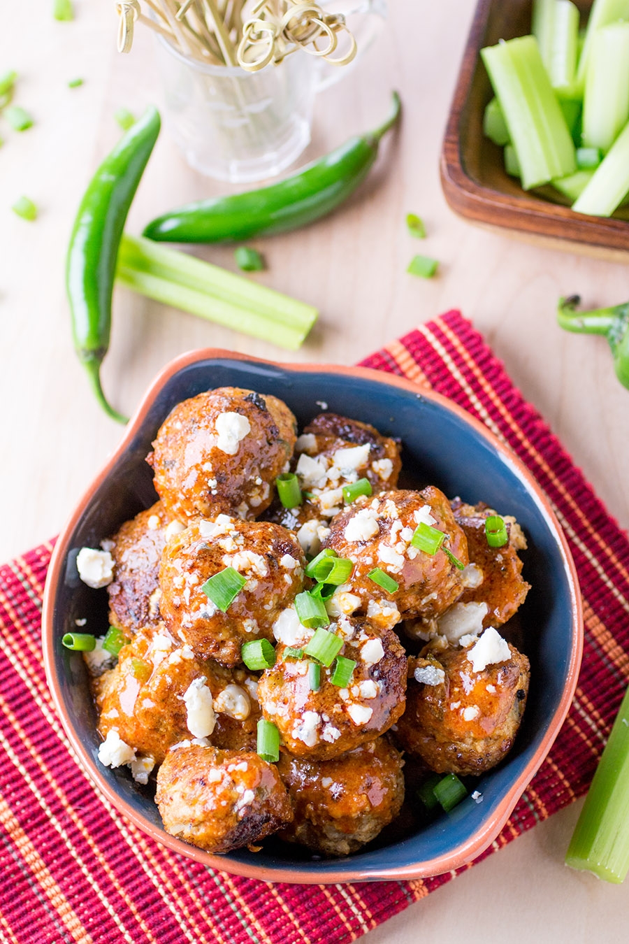 buffalo chicken meatballs