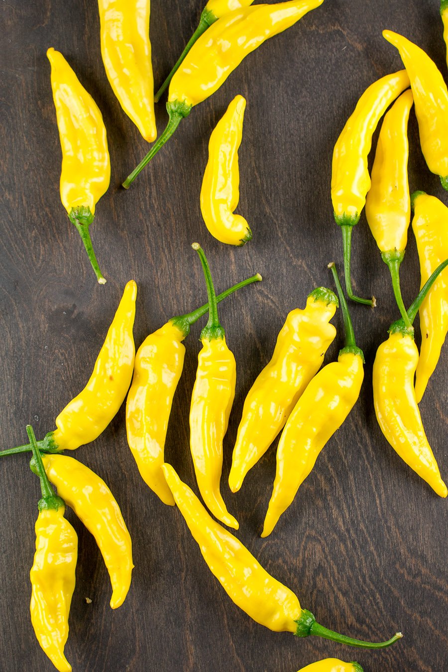 Aji Pineapple Chili Pepper on the table.