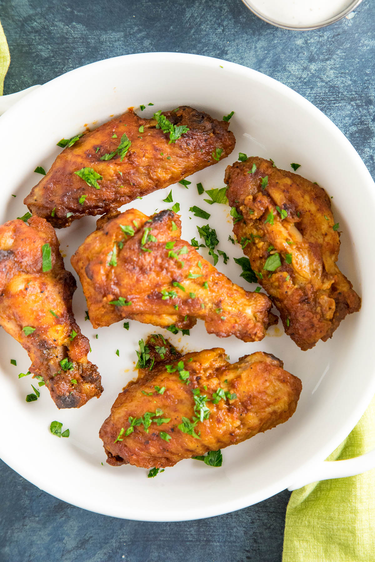 Homemade Ancho BBQ Chicken Wings looking delicious