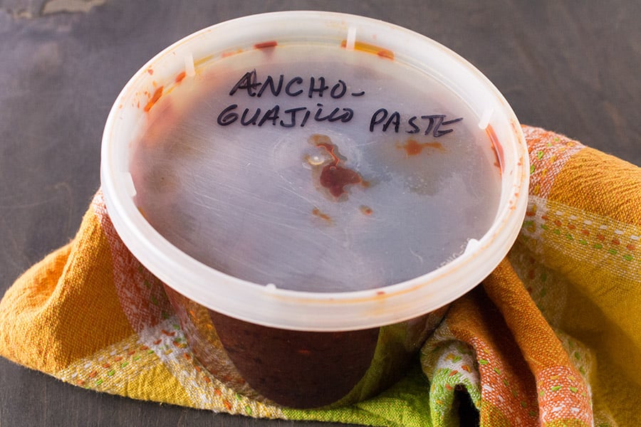 Ancho-Guajillo Chili Paste in a little container