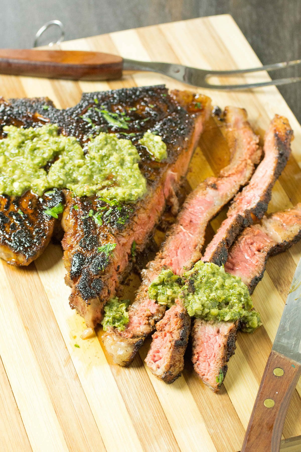 The Ancho Crusted Porterhouse Steak ready to be served