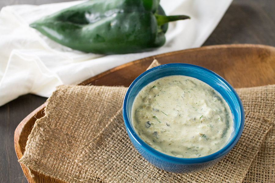 Baked Chicken Thighs with Roasted Poblano-Cream Sauce - Recipe