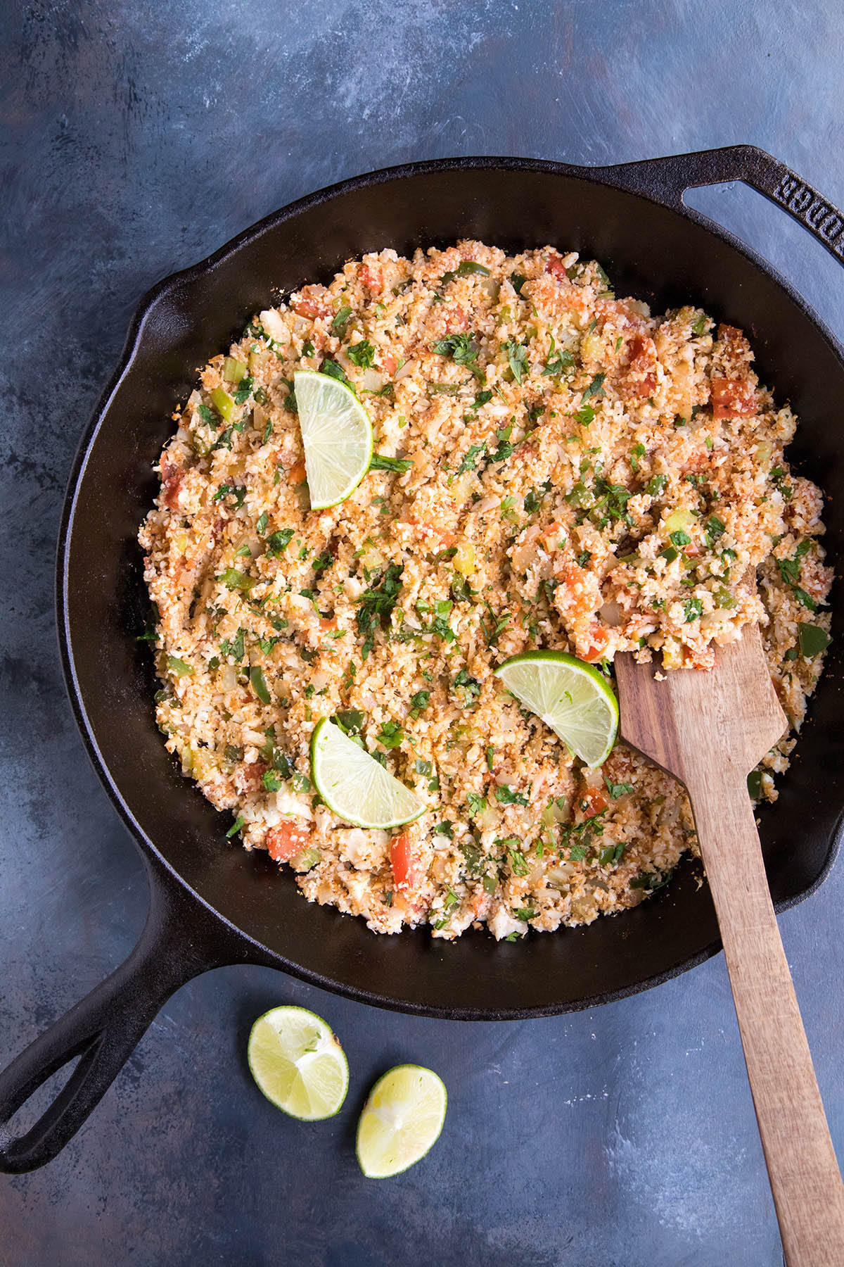 Cajun Cauliflower Rice in the pan.