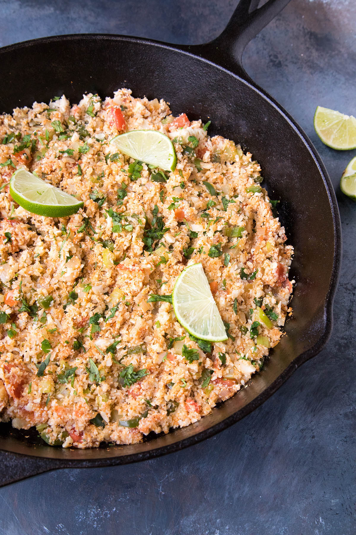 Cajun Cauliflower Rice in the pan served and ready.