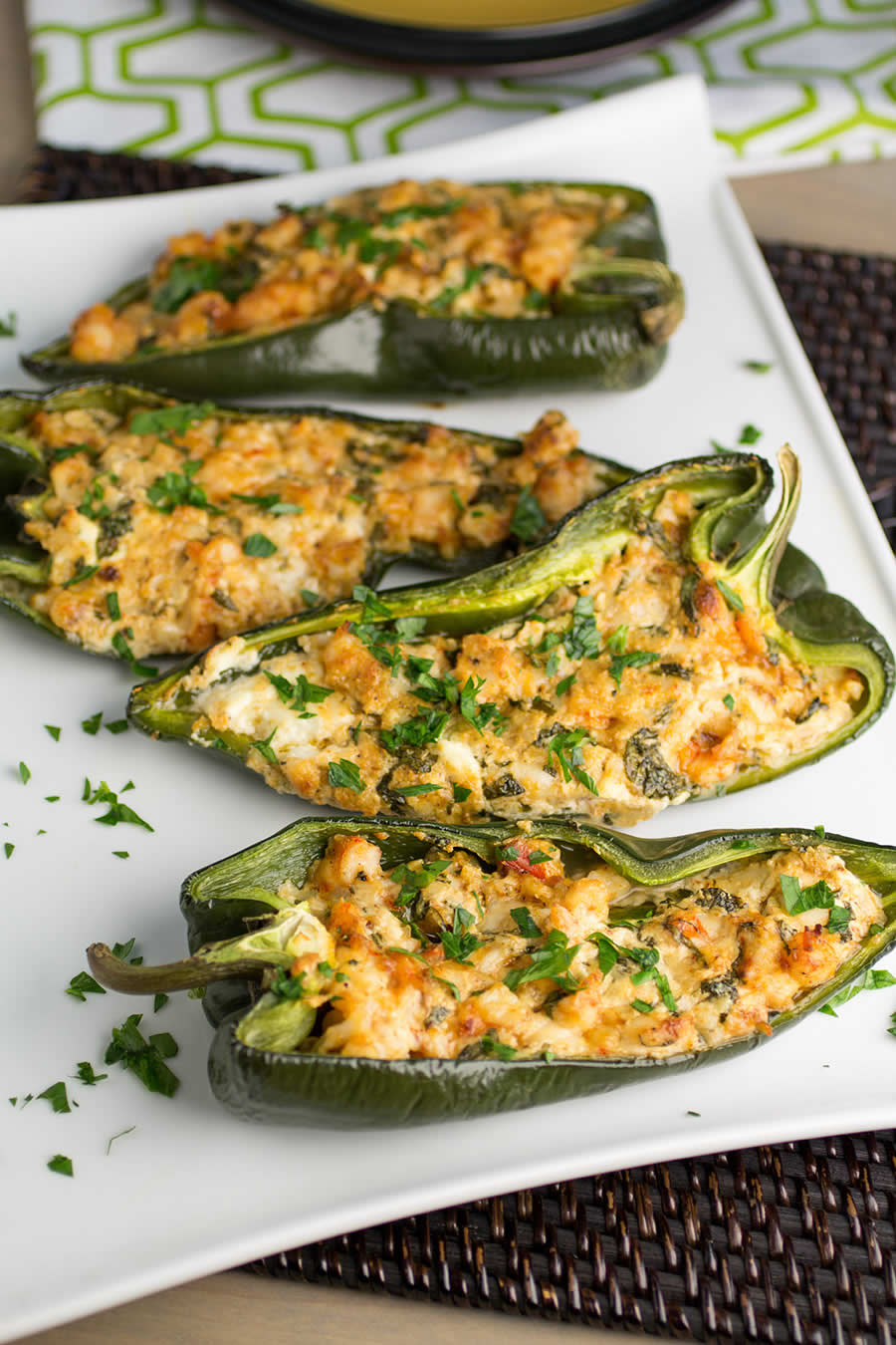 Cajun Shrimp Stuffed Poblano Peppers