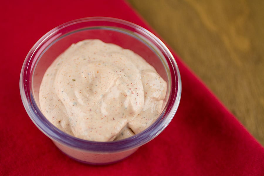 Cajun-Sour Cream Sauce or Dip in a small bowl
