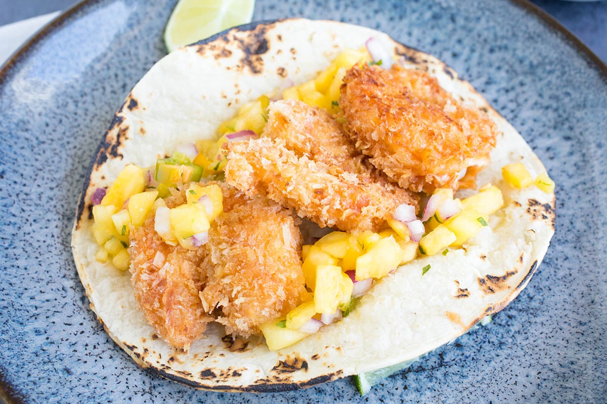 Caribbean Coconut Shrimp Tacos with Pineapple-Mango Salsa – Recipe
